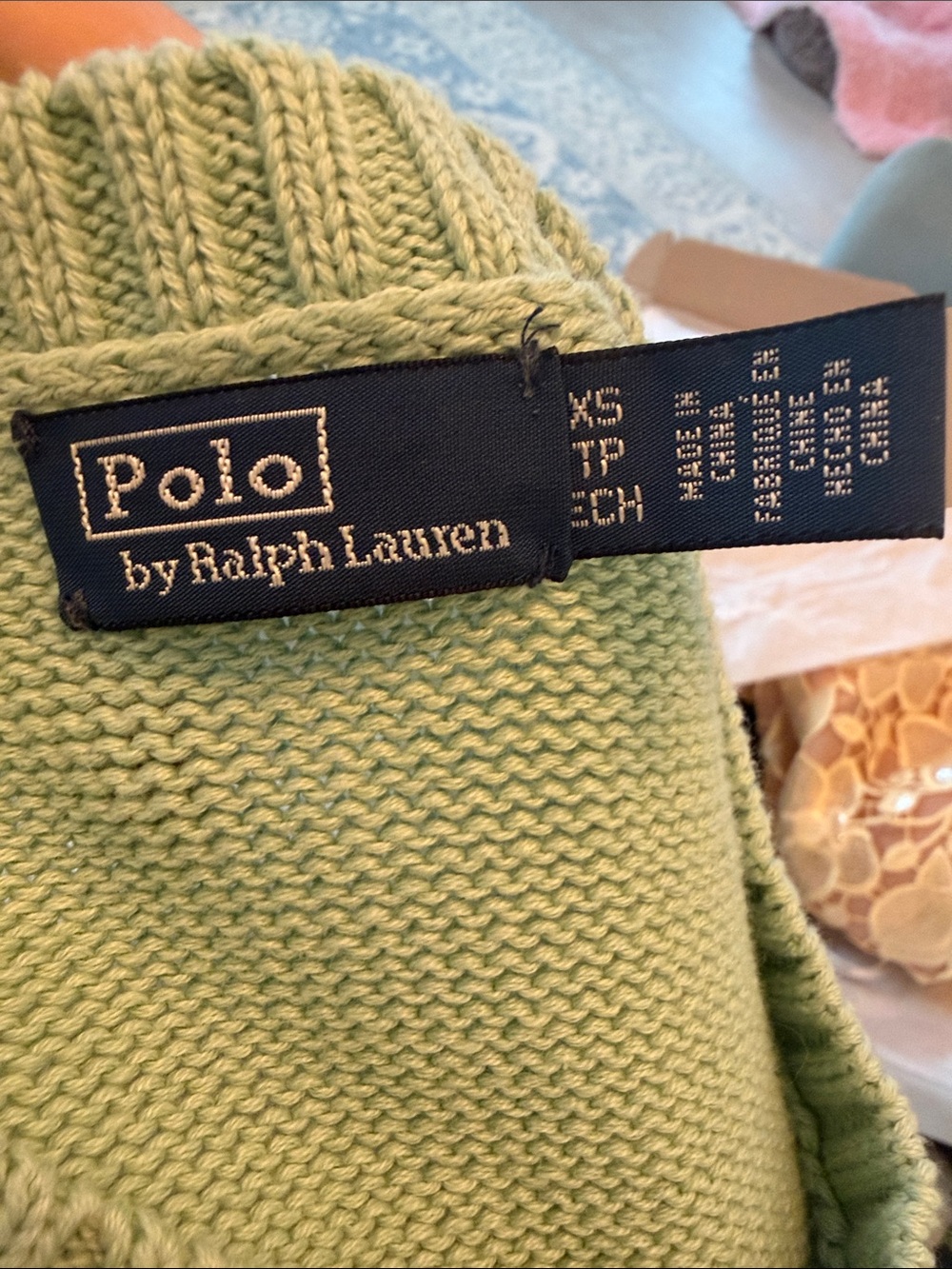 Polo by Ralph Lauren Mint Green Bear Intarsia Crewneck Sweater - Picture 2 of 2